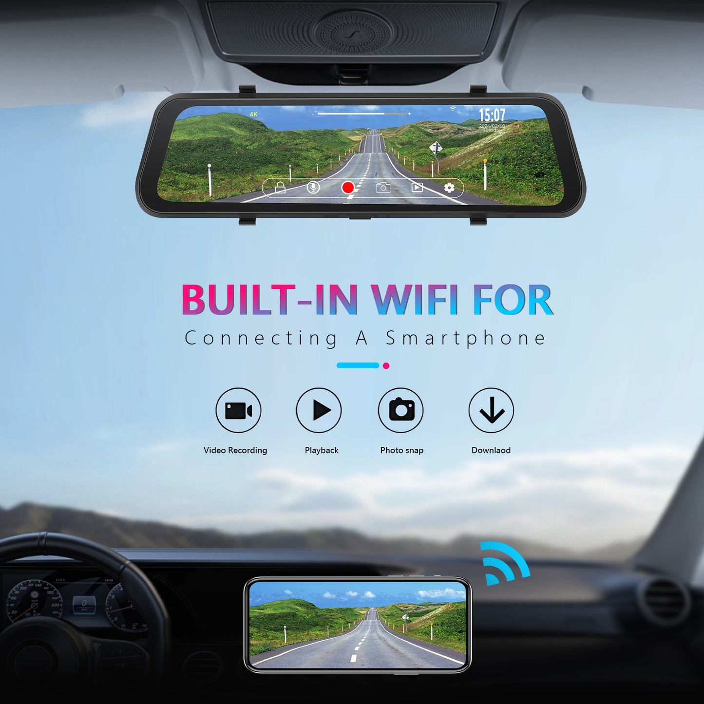 RoadVision Pro: Smart Mirror Dash Cam